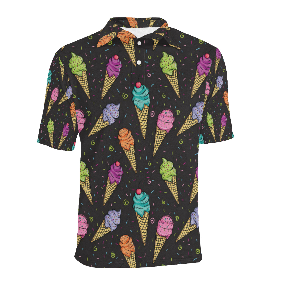 Ice Cream Pattern Print Design IC06 Men Polo Shirt