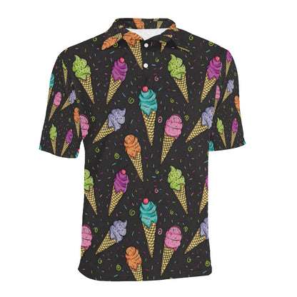 Ice Cream Pattern Print Design IC06 Men Polo Shirt