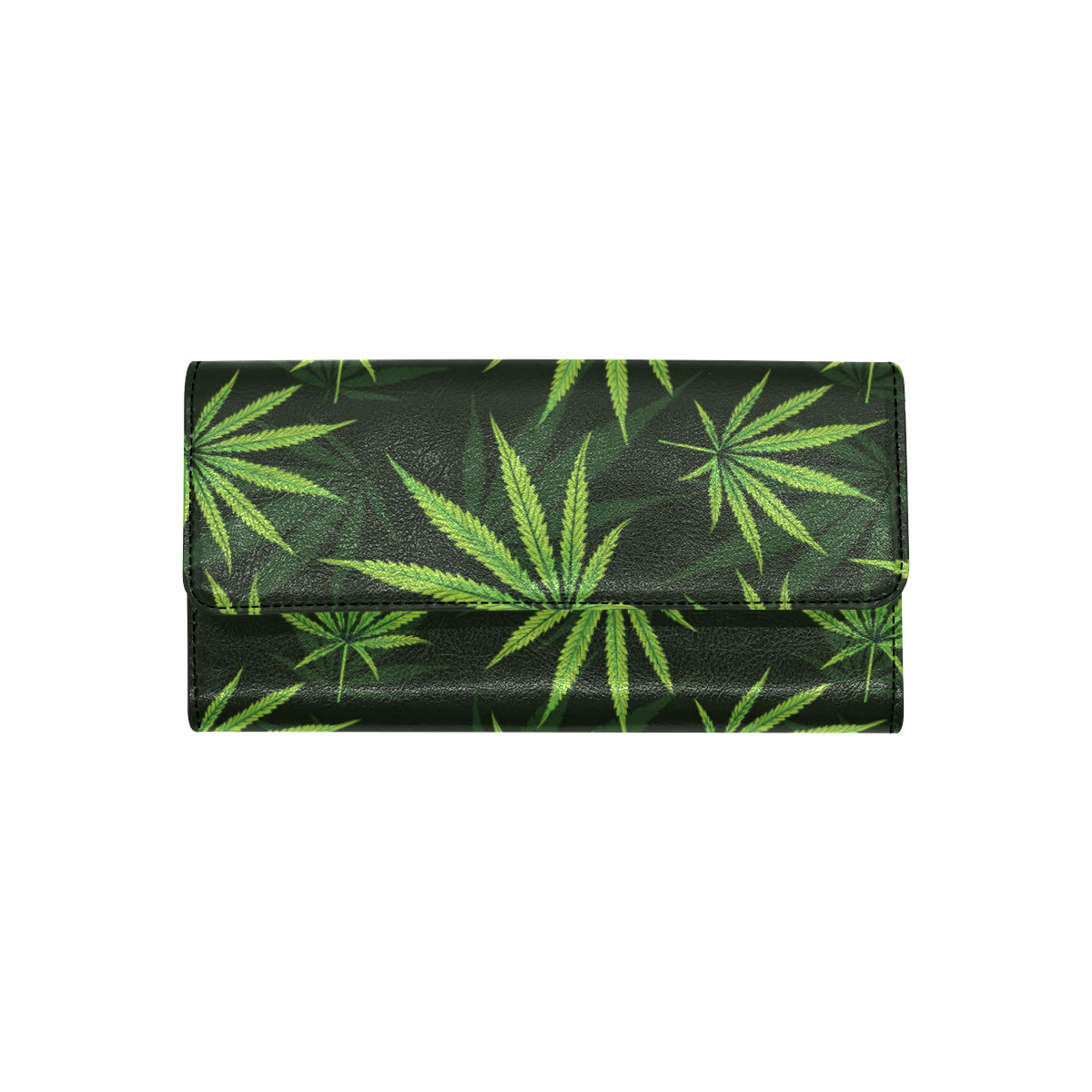 Pot Leaf Pattern Print Design A03 Women's Trifold Wallet