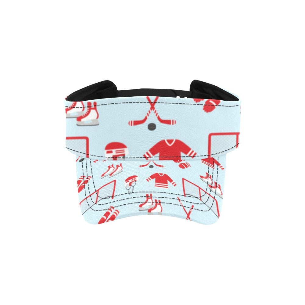 Hockey Red Equipment Print Design LKS305 Unisex Sun Visor