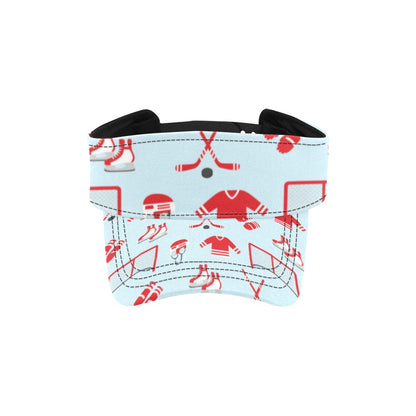 Hockey Red Equipment Print Design LKS305 Unisex Sun Visor