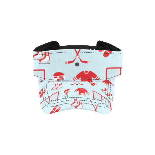 Hockey Red Equipment Print Design LKS305 Unisex Sun Visor