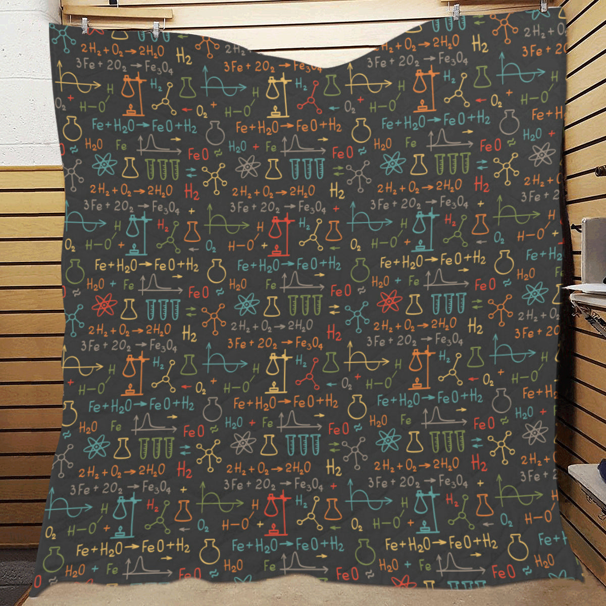 Chemical Pattern Print Design 03 Premium Quilt