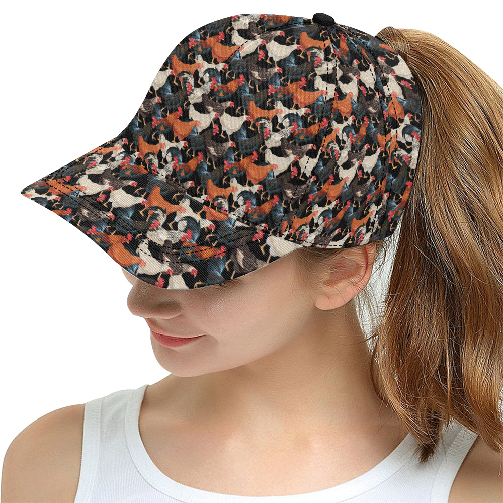 Chicken Print Pattern Snapback Cap