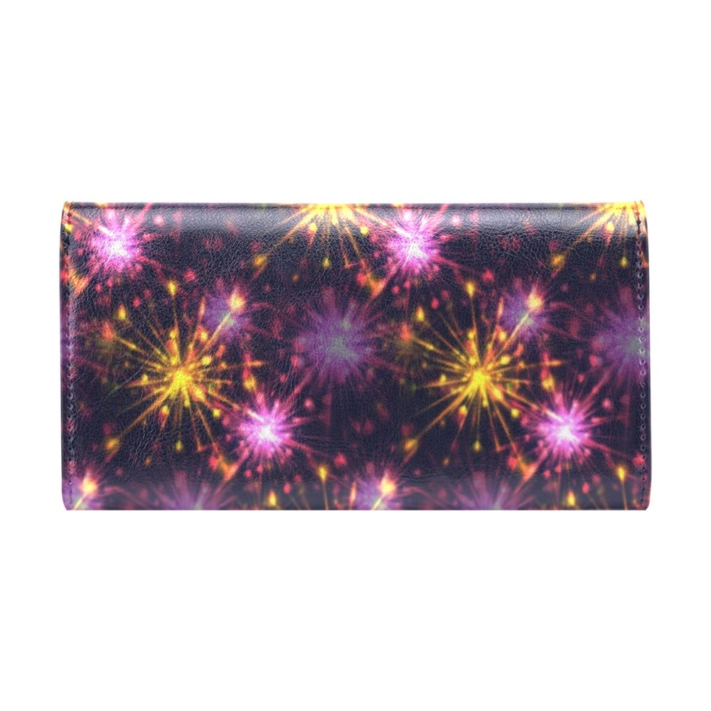 Firework Print Design LKS303 Women's Trifold Wallet