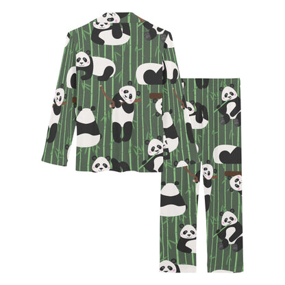 Panda Pattern Print Design A04 Women's Long Pajama Set