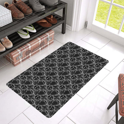 Sun Moon White Design Themed Print Rubber Doormat