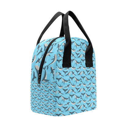 Whale Pattern Design Themed Print Insulated Lunch Bag