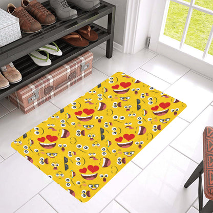 Emoji Face Print Pattern Rubber Doormat