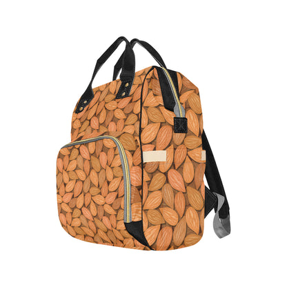 Almond Pattern Print Design 01 Diaper Bag Backpack