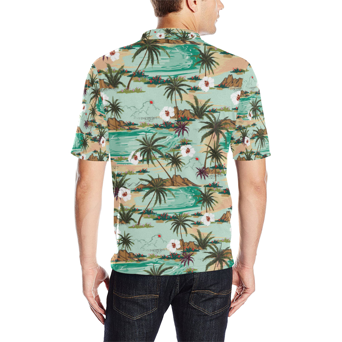 Pacific island Pattern Print Design A03 Men Polo Shirt