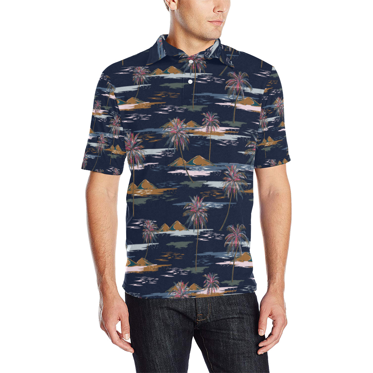 Pacific island Pattern Print Design A06 Men Polo Shirt