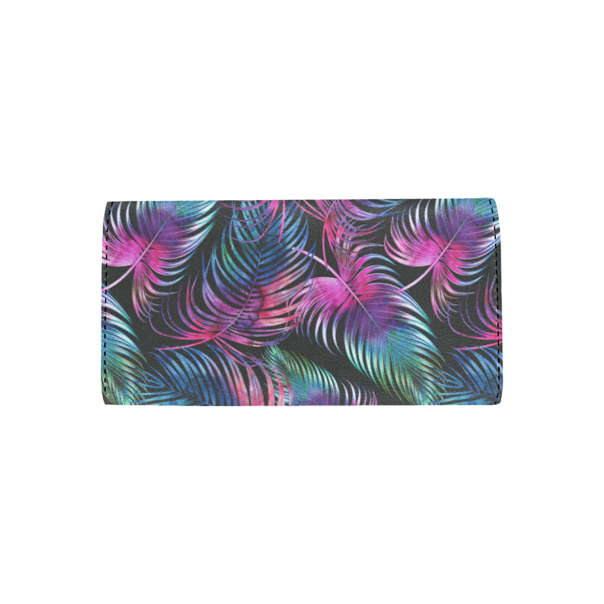 Palm Leaves Pattern Print Design PL010 Women's Trifold Wallet