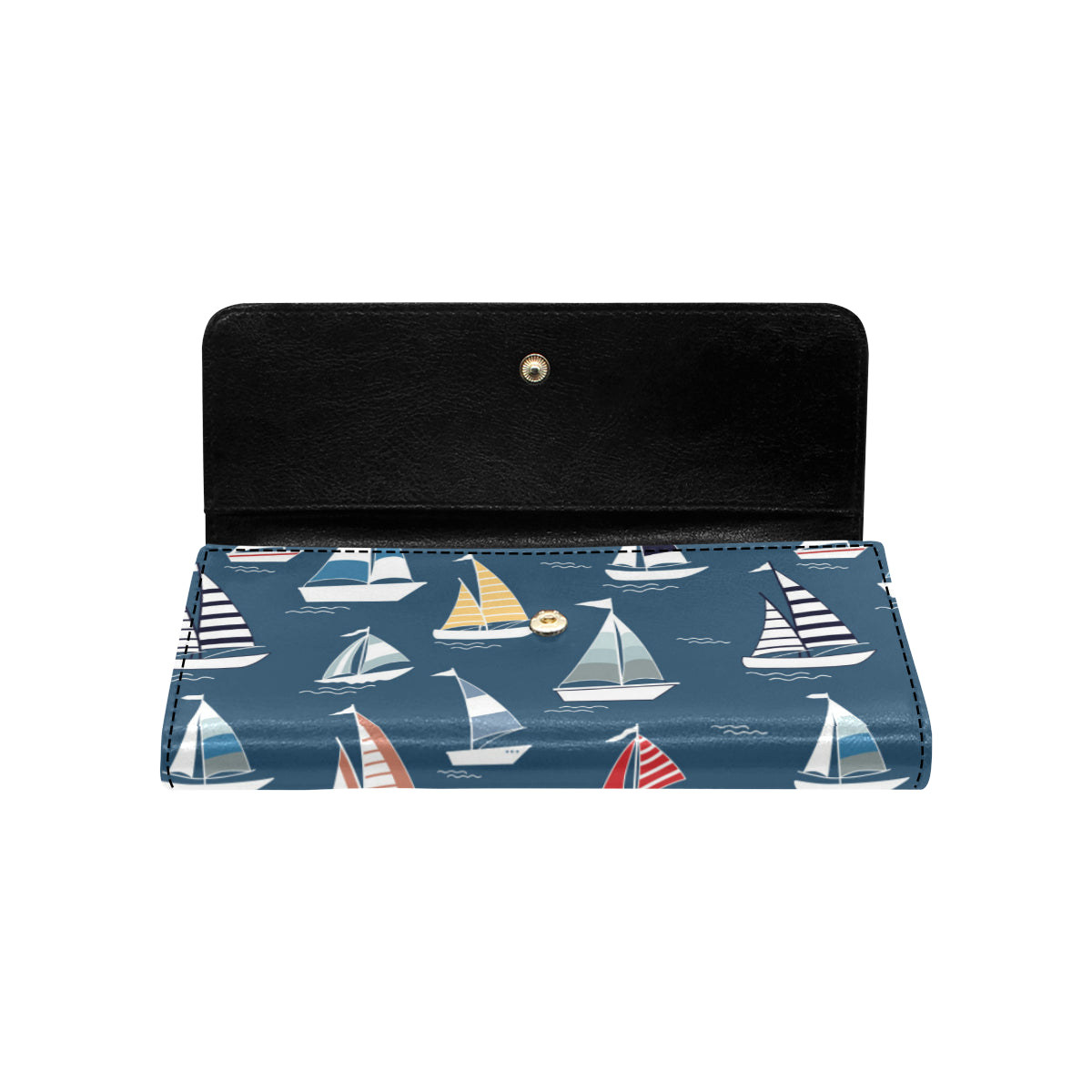 Sailing Ships Pattern Print Design A04 Women's Trifold Wallet