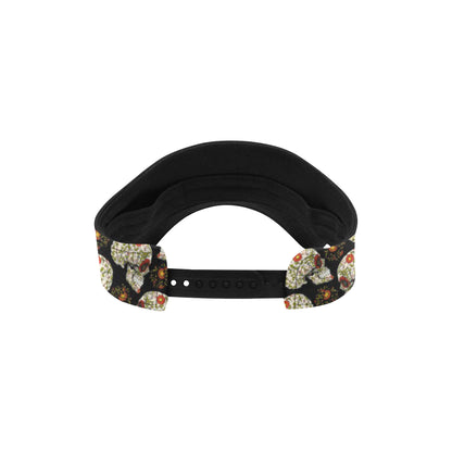 Sugar Skull Flower Design Themed Print Unisex Sun Visor