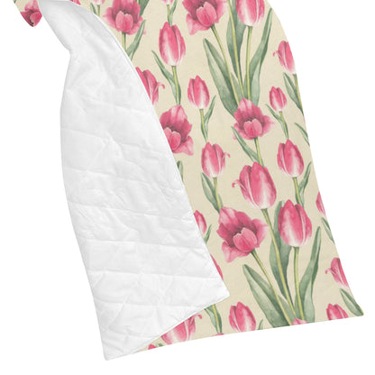 Tulip Pink Pattern Print Design TP06 Premium Quilt