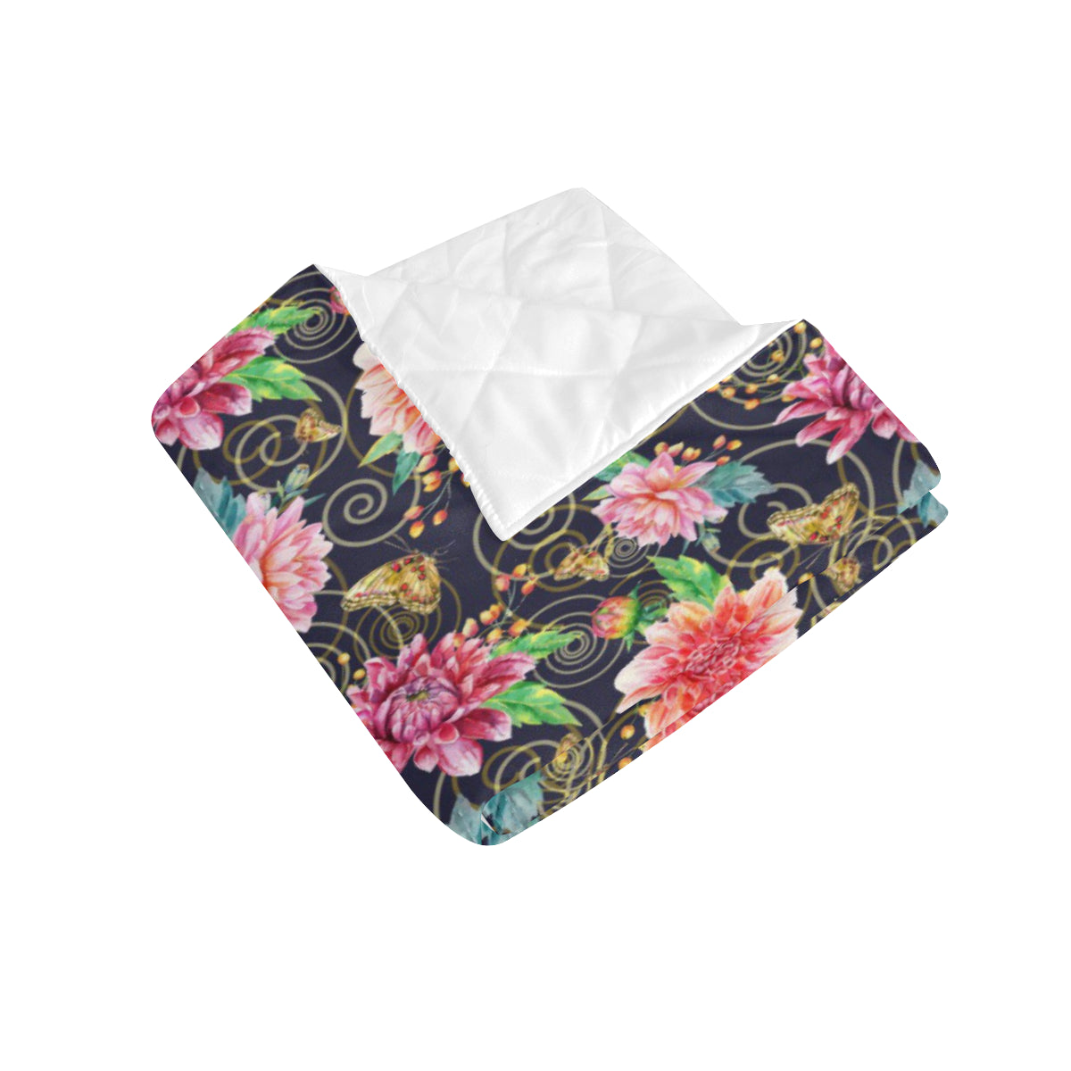 Dahlia Pattern Print Design DH02 Premium Quilt