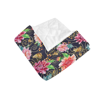 Dahlia Pattern Print Design DH02 Premium Quilt