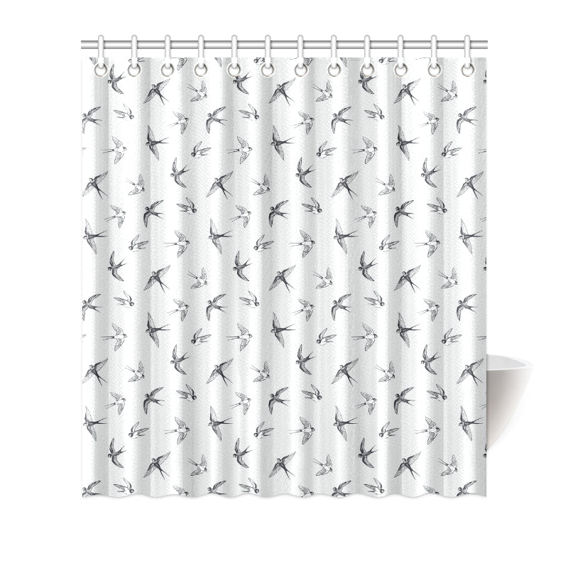 Swallow Bird Pattern Print Design 04 Shower Curtain