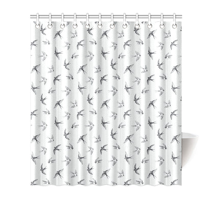 Swallow Bird Pattern Print Design 04 Shower Curtain