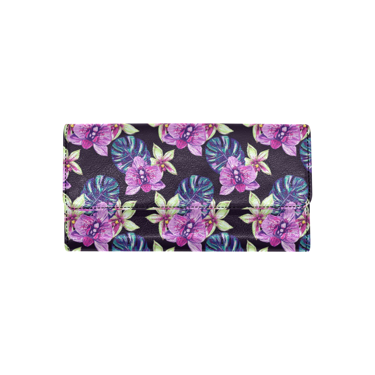 Orchid Pattern Print Design OR010 Women's Trifold Wallet