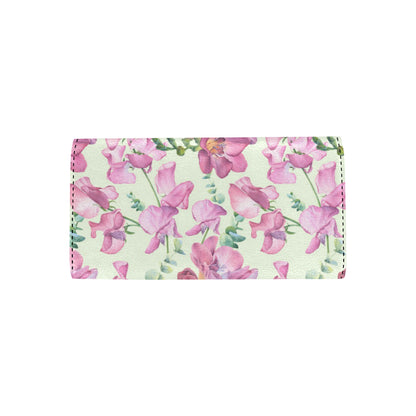 Peony Pattern Print Design PE011 Women's Trifold Wallet