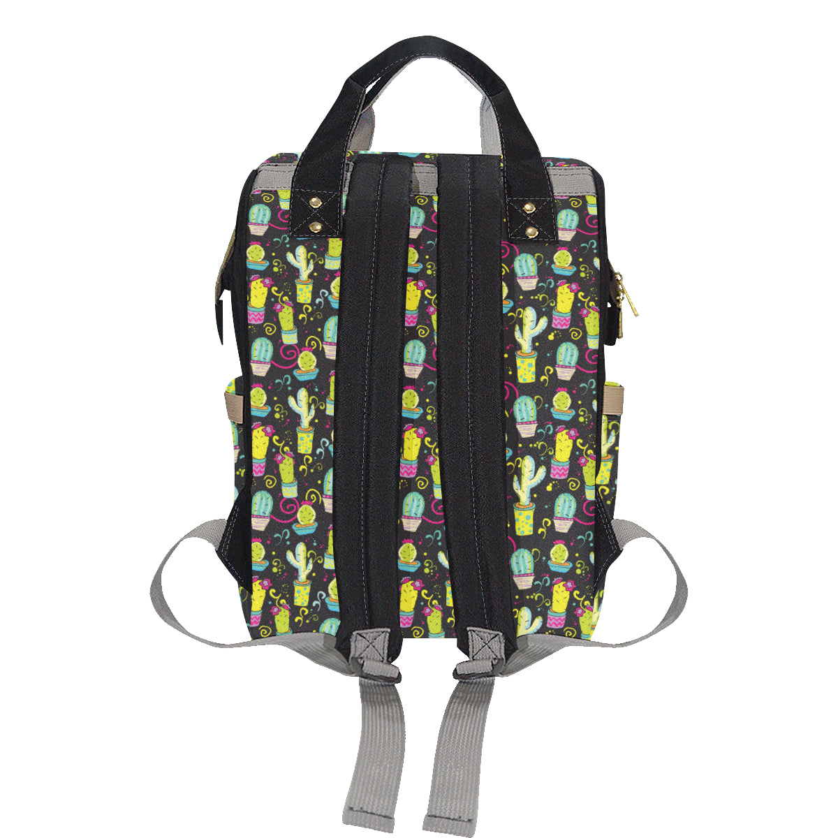 Cactus Neon Style Print Pattern Diaper Bag Backpack