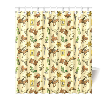 Cowboy Pattern Print Design 04 Shower Curtain