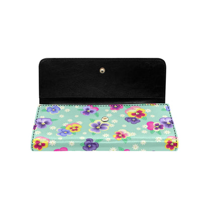 Pansy Pattern Print Design PS08 Women's Trifold Wallet