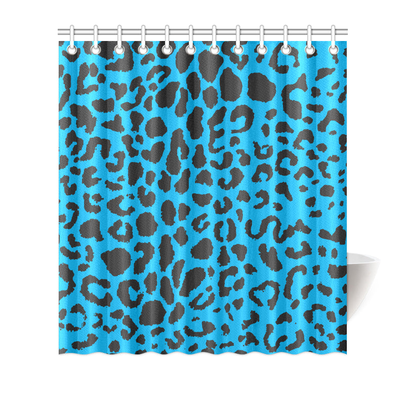 Cheetah Blue Print Pattern Shower Curtain