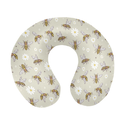 Bee Pattern Print Design 03 U-Shaped Travel Neck Pillow