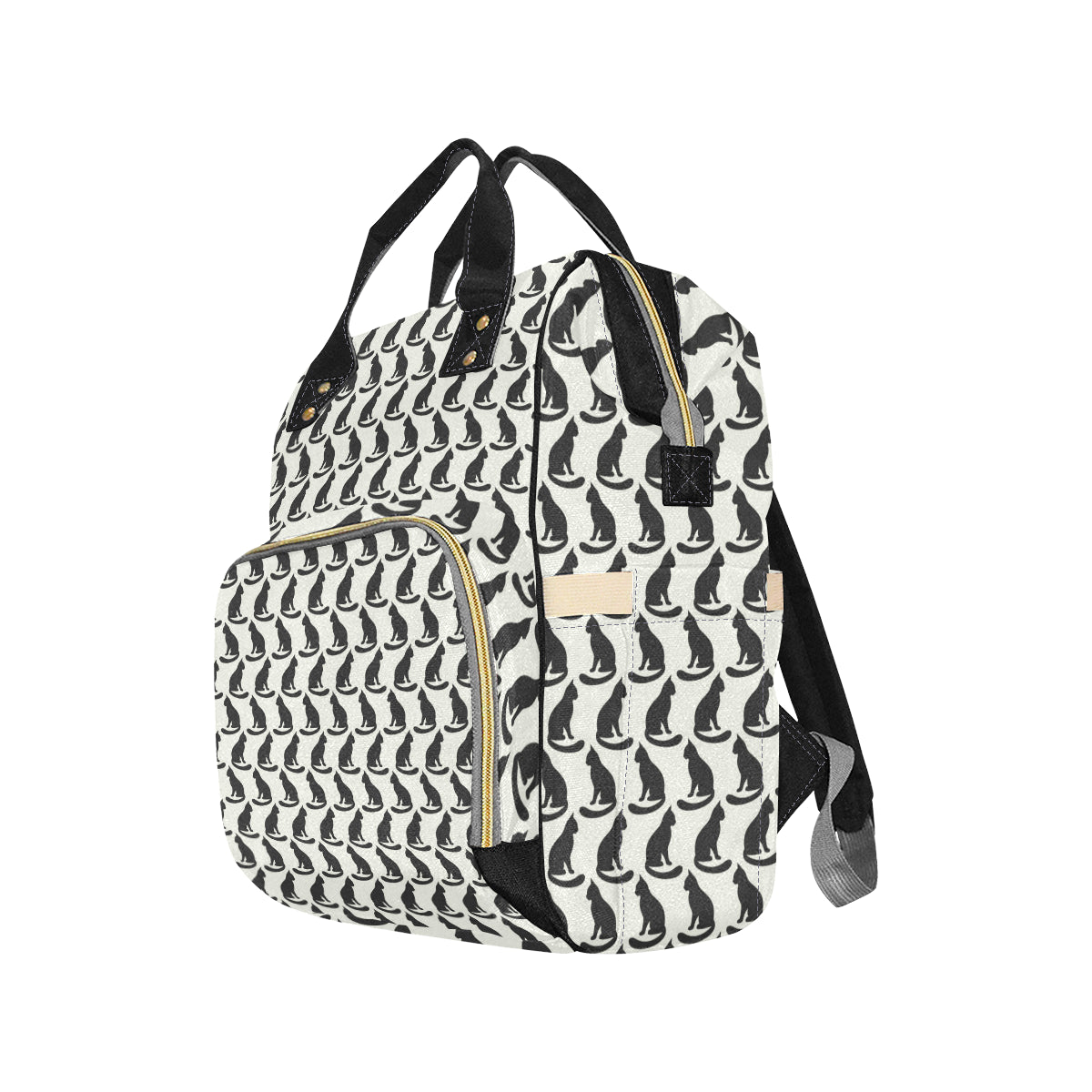 Black Cat Pattern Print Design 02 Diaper Bag Backpack