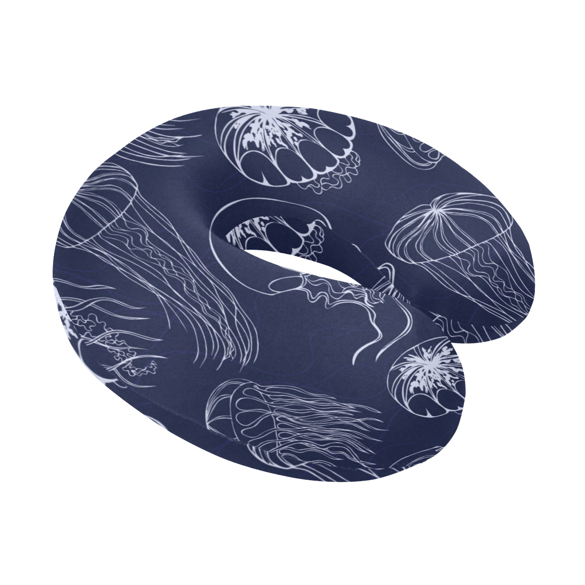 Jellyfish Pattern Print Design 05 U-Shaped Travel Neck Pillow