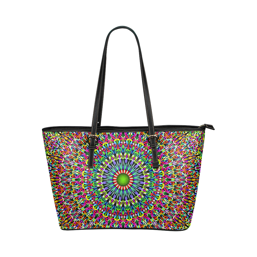 Bohemian Colorful Style Print Leather Tote Bag