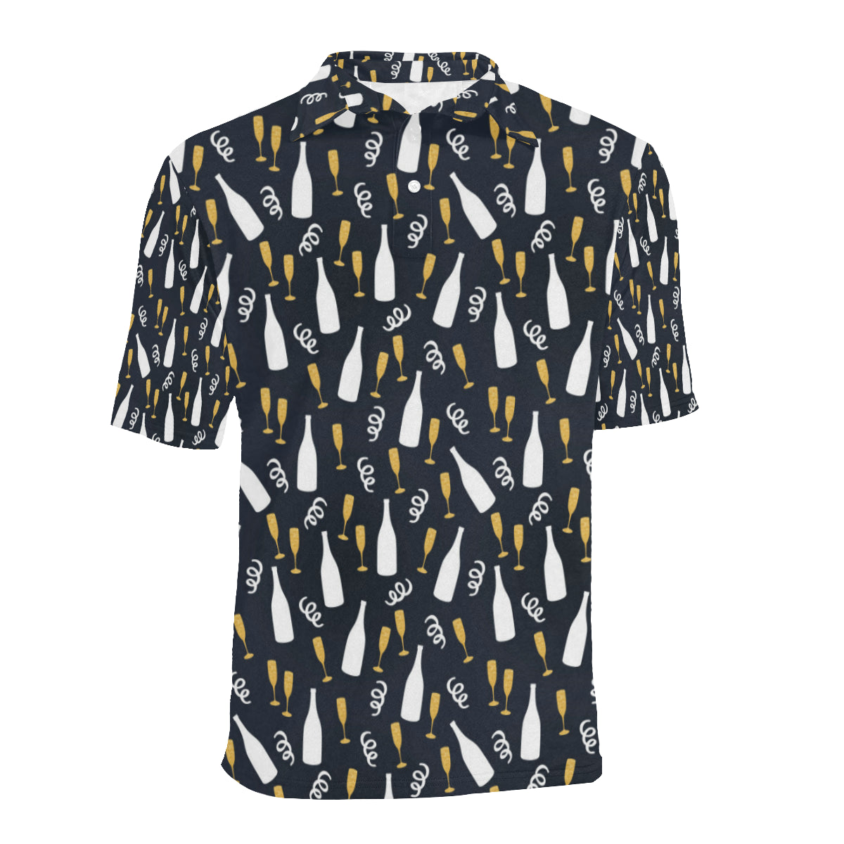 Champagne Pattern Print Design 01 Men Polo Shirt