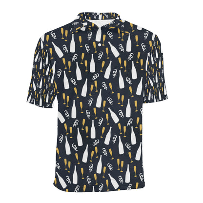 Champagne Pattern Print Design 01 Men Polo Shirt