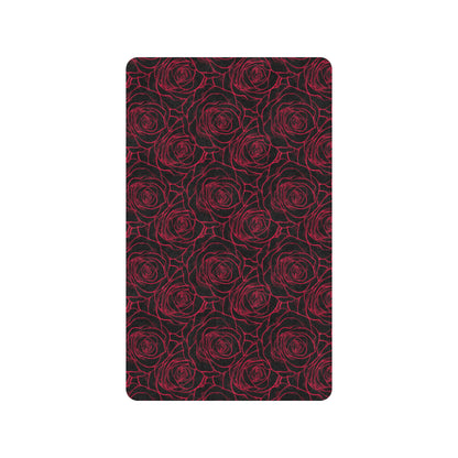 Red Rose Design Print Rubber Doormat