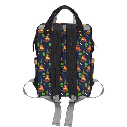 Camfire marshmallow Camping Design Print Diaper Bag Backpack