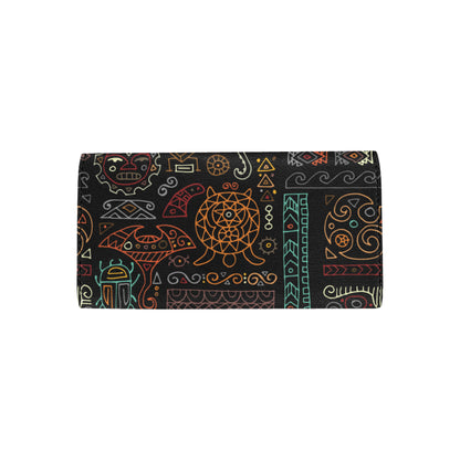 Polynesian Pattern Print Design A04 Women's Trifold Wallet