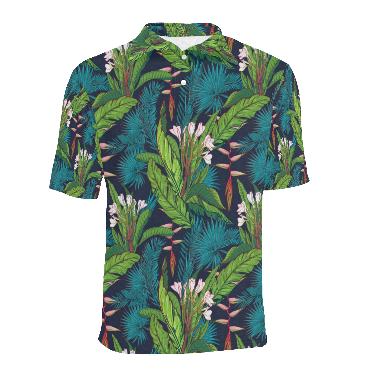 Rainforest Pattern Print Design RF01 Men Polo Shirt