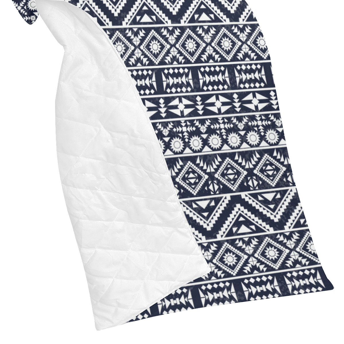 Blue White Tribal Aztec Premium Quilt