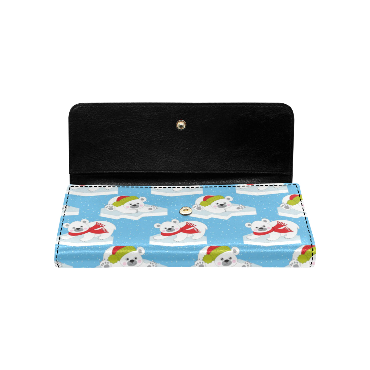 Polar Bear Pattern Print Design PB06 Women's Trifold Wallet
