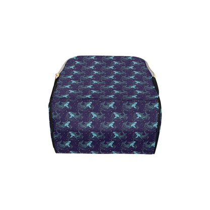 Shark Themed Print Diaper Bag Backpack