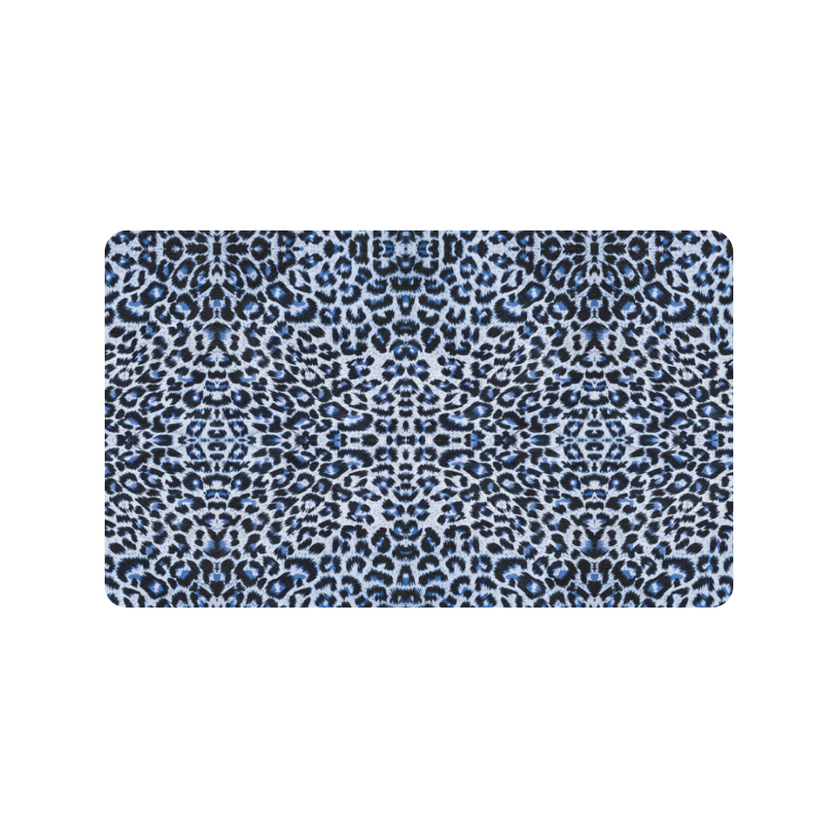 Leopard Blue Skin Print Rubber Doormat