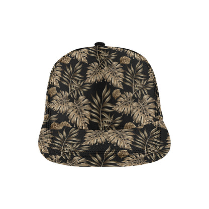 Brown Tropical Palm Leaves Snapback Cap