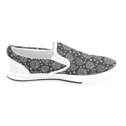 Tree Of Life Print Design LKS304 White Slip Ons Canvas Women's Shoes