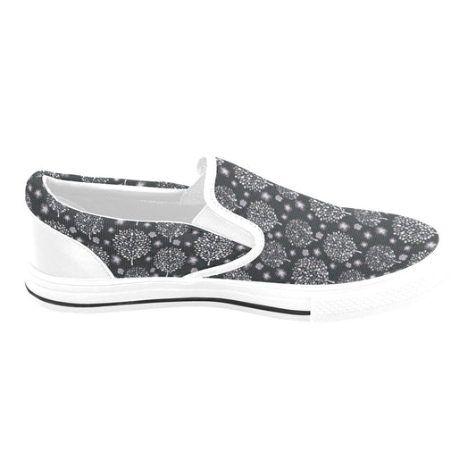 Tree Of Life Print Design LKS304 White Slip Ons Canvas Women's Shoes