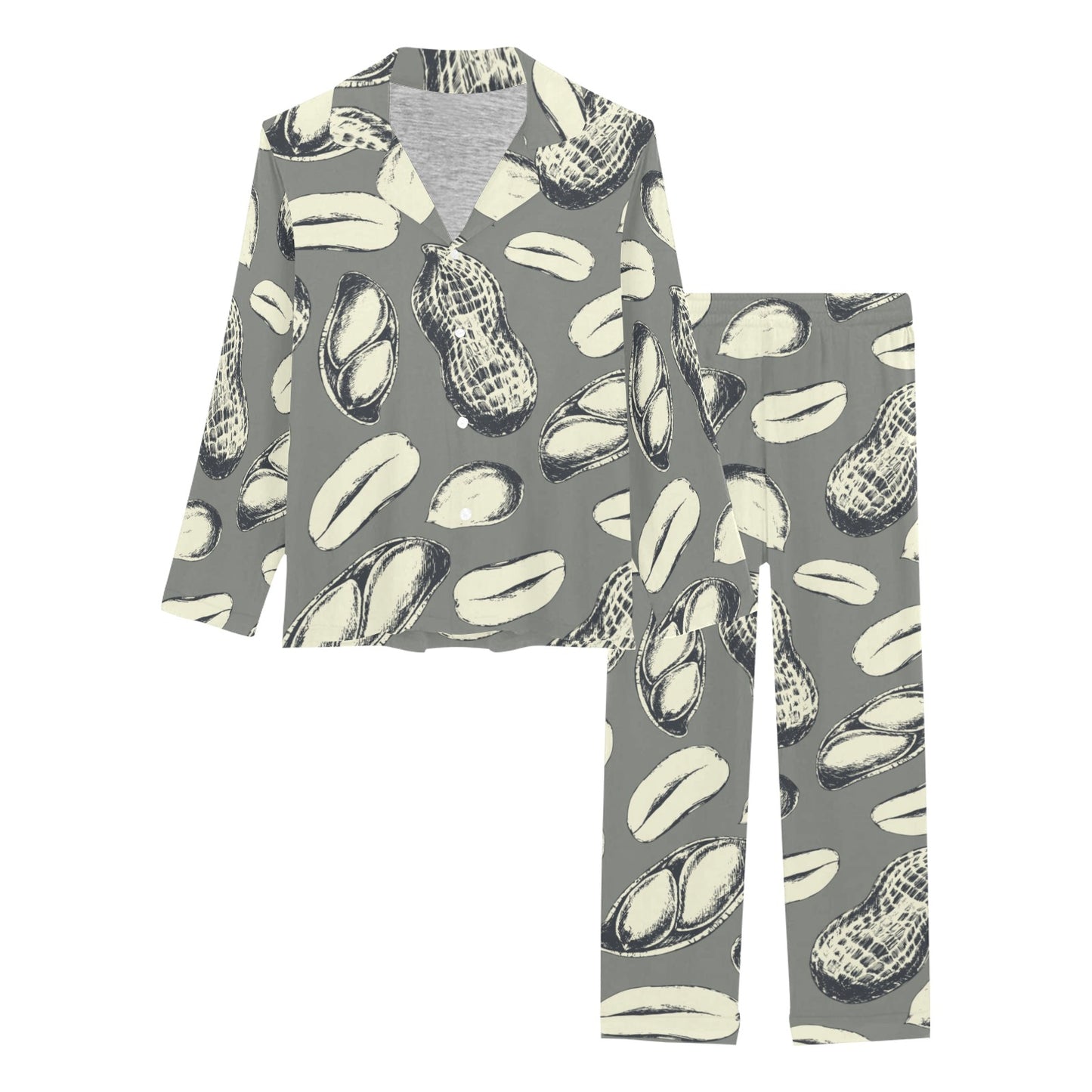 Peanut Pattern Print Design A01 Women's Long Pajama Set