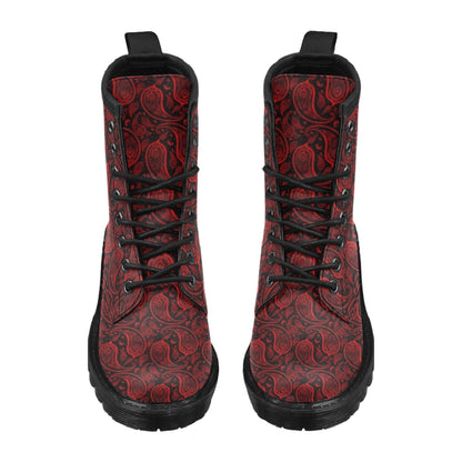 Paisley Red Design Print Boots