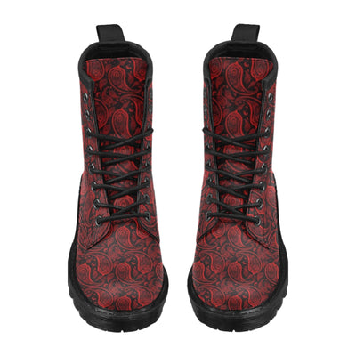 Paisley Red Design Print Boots